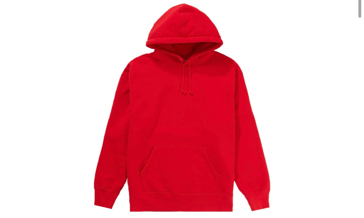 SUPREME SATIN APPLIQUÉ HOODED SWEATER ‘RED’