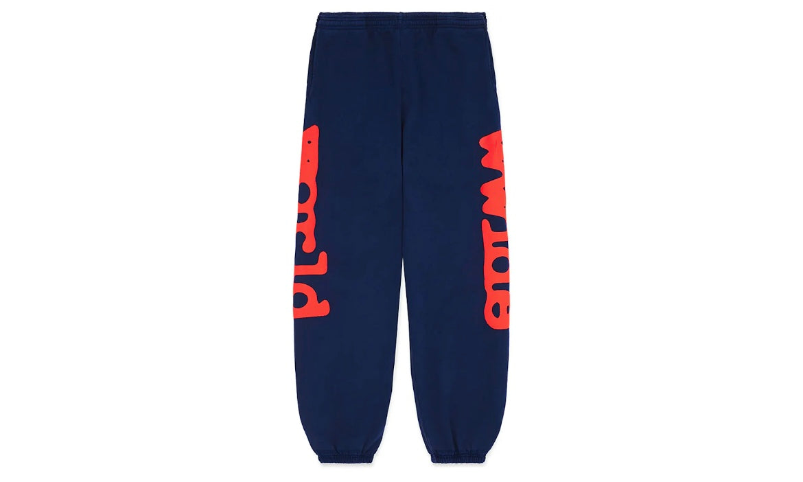 SP5DER WORLDWIDE BELUGA SWEATPANTS ‘NAVY’