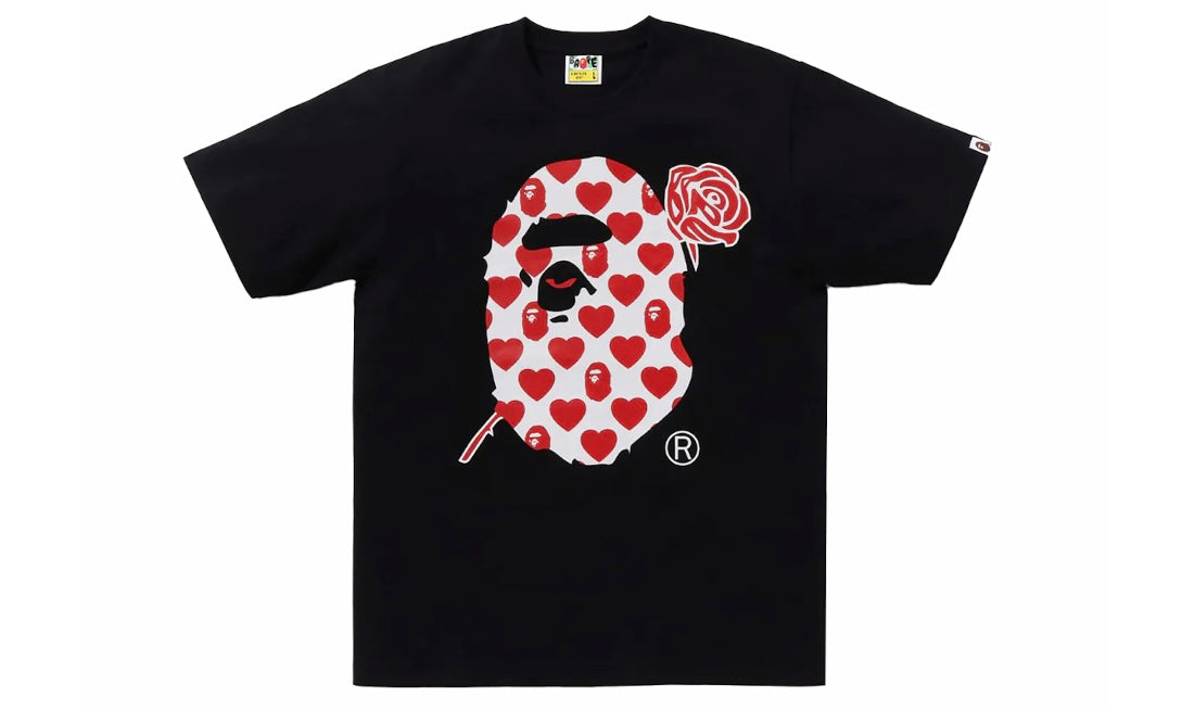 BAPE VALENTINE APE HEAD TEE ‘BLACK’