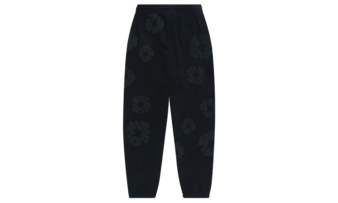 DENIM TEARS THE COTTON WREATH SWEATPANTS ‘BLACK MONOCHROME’