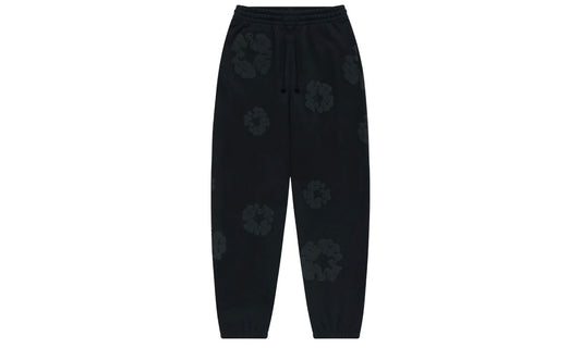 DENIM TEARS THE COTTON WREATH SWEATPANTS ‘BLACK MONOCHROME’