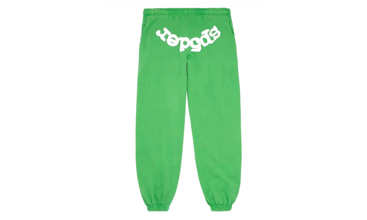 SP5DER WORLDWIDE WEB SWEATPANTS ‘SLIME GREEN’