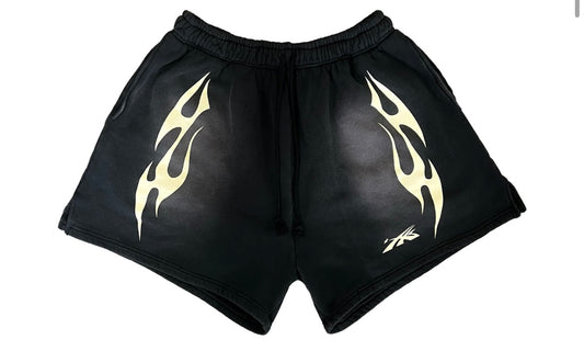 HELLSTAR FLAME SHORTS ‘BLACK’