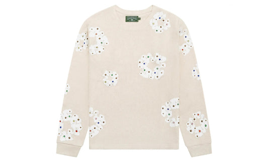 DENIM TEARS RHINESTONE COTTON WREATH THERMAL ‘OATMEAL’