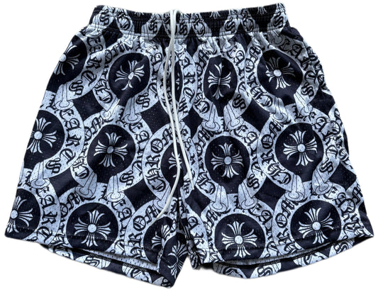 CUSTOM CHROME HEARTS MESH SHORTS